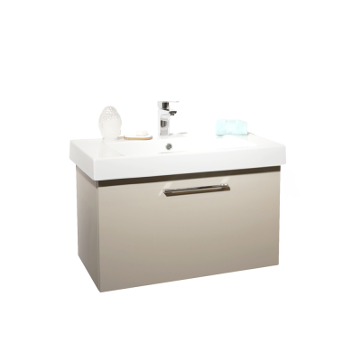 Pack lavabo LINHA 80x45 cm avec meuble taupe 1 tiroir