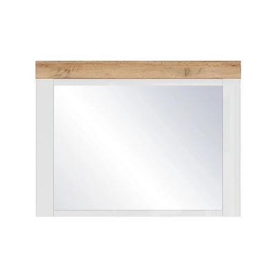 Miroir HOLTEN blanc/ chêne Wotan/ blanc brillant 93x70x2 cm