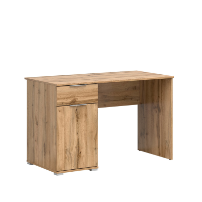 Bureau ZELE chêne wotan 1 porte 1 tiroir 120x60x76cm