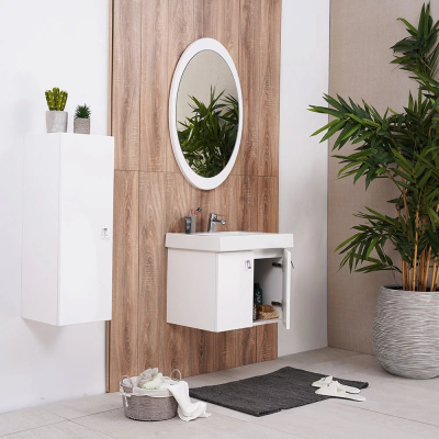 NM Miroir OVAL blanc brillant 90x60 cm