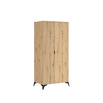 Garde robe LAMEA chêne rustique 2 portes 90x197x55 cm