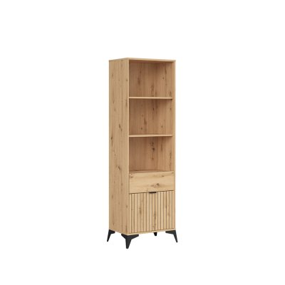 Bibliothèque LAMEA chêne rustique 1 porte 1 tiroir 60x197x41 cm