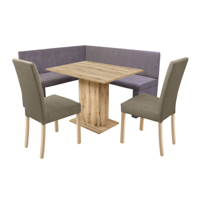 Coin repas avec banquette d angle CAMPEL graphite/ vert