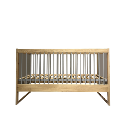 Lit bébé FLAVO chêne rustique/ gris/ chêne