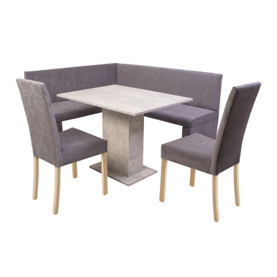 Coin repas avec banquette d angle CAMPEL graphite