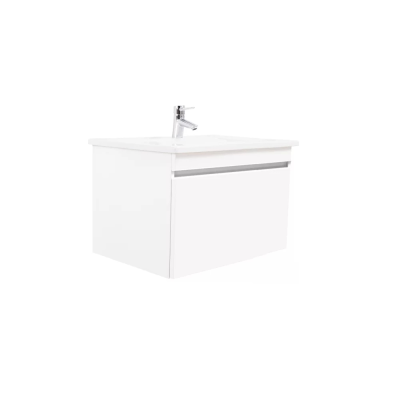 Pack Lavabo PALM blanc 65x45 cm avec meuble blanc AGT 1 tiroir sans poignée 65 cm