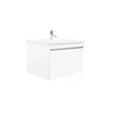 Pack lavabo PALM 65x45 cm avec meuble blanc brillant 1 tiroir sans poignée