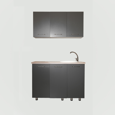 Kitchenette TINY élément Chêne Fil/ façades Gris Antracite 120 cm