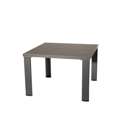 Table basse carrée 60x60 cm structure antracite/ plateau rebab