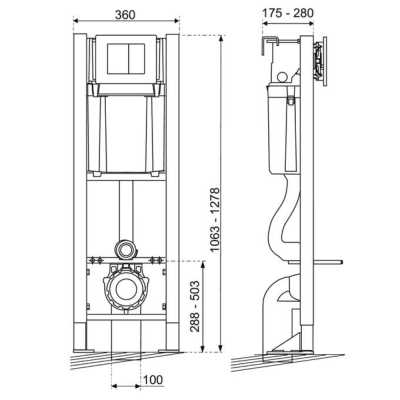 Bati support autoportant COMPACT avec plaque ESSENTIEL blanche