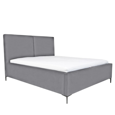 Lit tapissé PALINI gris MONOLO_ 85 160X200 cm avec sommier coffre