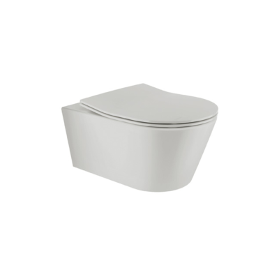 Pack Cuvette suspendue URB.Y 52 Rimflush Gris Mat abattant slim clipoff