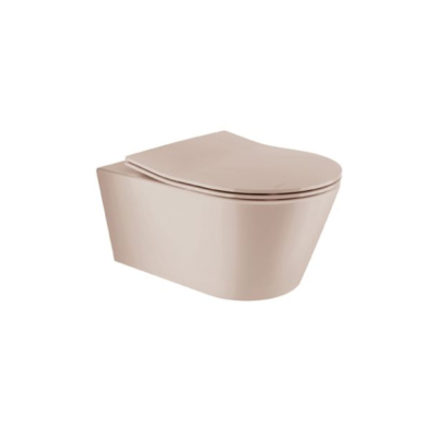 Pack Cuvette suspendue URB.Y 52 Rimflush Taupe mat abattant slim clipoff