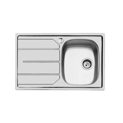 Evier inox S1000 1 cuve droite 1 égouttoir vidage 3,5 - 79x50 cm