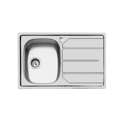 Evier inox S1000 1 cuve gauche 1 égouttoir vidage 3,5 - 79x50 cm