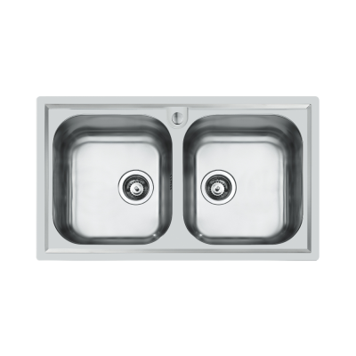 Evier inox FM 2 cuves vidage 3,5 - 86x50 cm