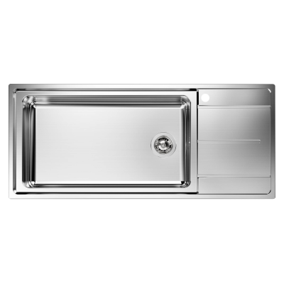 Evier inox EVO 1 cuve gauche 1 égouttoir vidage 3,5 - 116x50 cm