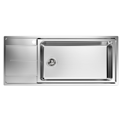 Evier inox EVO 1 cuve droite 1 égouttoir vidage 3,5 - 116x50 cm