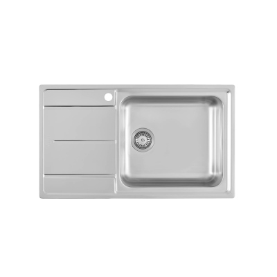 Evier inox EVO 1 cuve droite 1 égouttoir vidage 3,5 - 86x50 cm