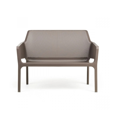 Banquette en polypropylène NET Tortora avec matelas Bleu denim
