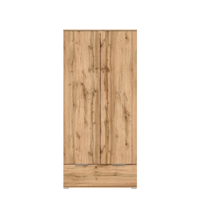 Garde robe ZELE chêne wotan 2 portes 1 tiroir 90x195x56,5 cm