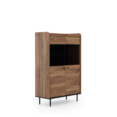 Armoire vitrée VASINA chêne brandy castello 2 portes 90x200x40 cm