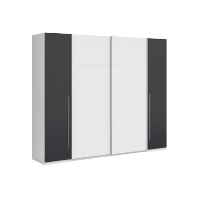 Dressing MATCH blanc/ graphite 4 portes 270x225x61 cm