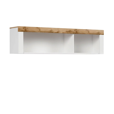 Armoire suspendue HOLTEN blanc/ chêne wotan 156x40x32,5 cm