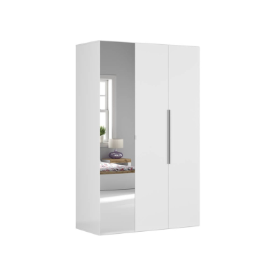 Garde robe FLEX blanc 2 portes 1 porte miroir 150x240x66 cm