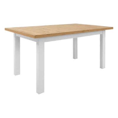 Table extensible ERLA chêne hickory/ blanc arctique 160-200x90x76,5 cm