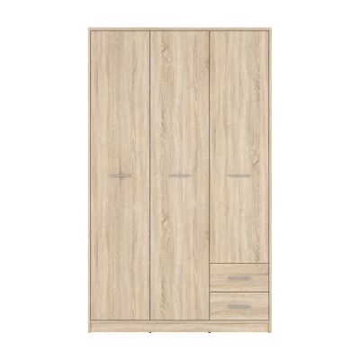 Garde robes NEPO PLUS chêne sonoma 3 portes 2 tiroirs 118.5x197x54.5 cm