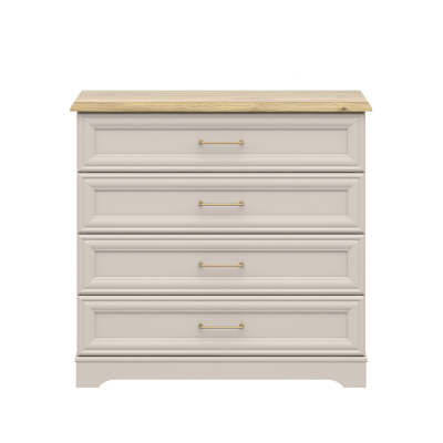 Commode ANGA chêne cachemire/ Chêne Mauvella 4 tiroirs 94x89,5x44 cm
