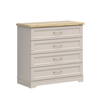 Commode ANGA chêne cachemire/ Chêne Mauvella 4 tiroirs 94x89,5x44 cm