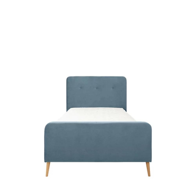 Lit tapissé SALTA bleu SOLO 262 90x200 cm (Traverses incluses)