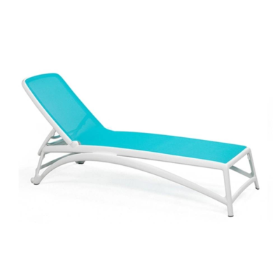 Chaise longue en polypropylène ATLANTICO Blanc/ Celeste