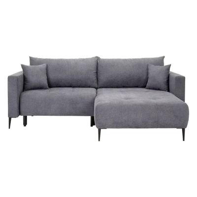 Canapé-lit angle réversible PONTY gris SORO_93 avec rangement