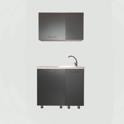 Pack Kitchenette TINY Gris Antracite 100 cm