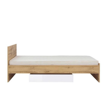 Rangement pour lit ZELE chêne wotan/ blanc brillant