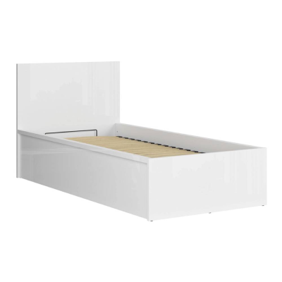 Lit TETRIX blanc brillant avec coffre de rangement 90x200 cm