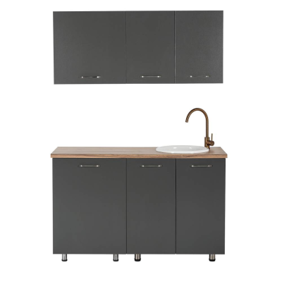 Kitchenette TINY Gris Antracite 140 cm