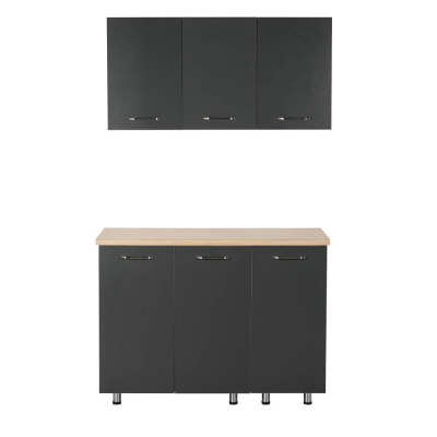Kitchenette TINY élément Chêne Fil/ façades Gris Antracite 120 cm