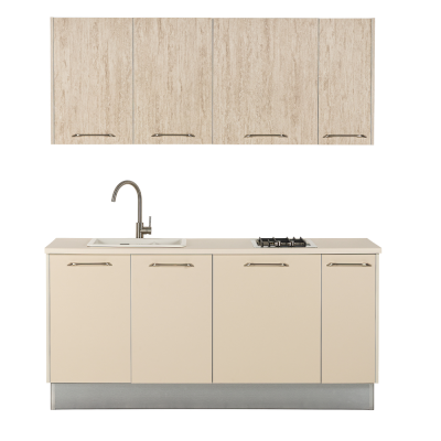 Cuisine SMART 180 façades Sable Mat Sable Mat Marbré