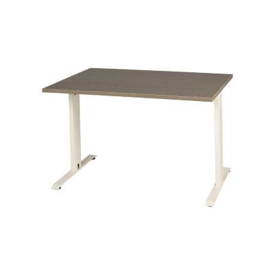 Bureau droit KYRA 120x68 cm structure blanc/ plateau bohça