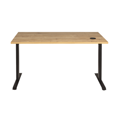 Bureau droit KYRA 140x68 cm structure antracite/ plateau safir mese - passe câble inclus