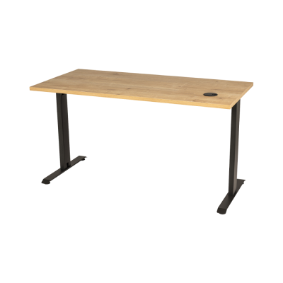 Bureau droit KYRA 140x68 cm structure antracite/ plateau safir mese - passe câble inclus