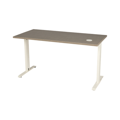 Bureau droit KYRA 140x68 cm structure blanc/ plateau bohça - passe câble inclus