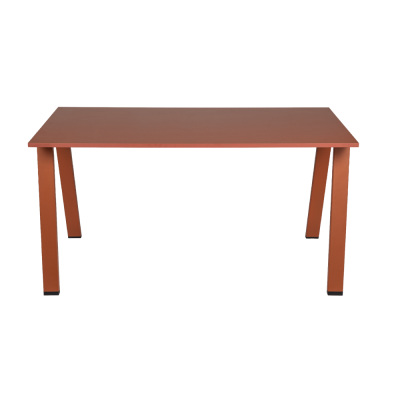 Bureau MILO INCLINE 140x70 cm structure cuivre/ plateau rouge paprika
