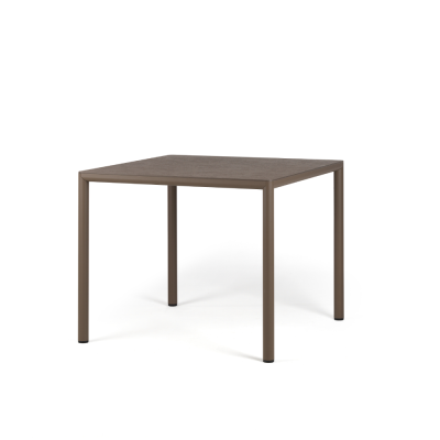 Table en aluminium/ HPL PIAVE Tabacco 90x90 cm