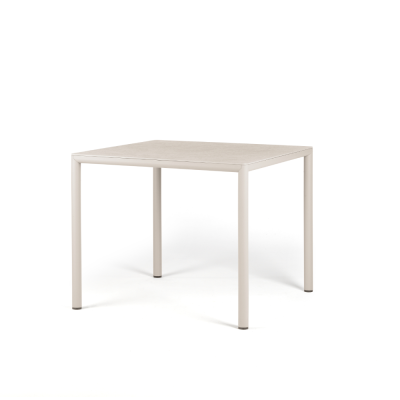 Table en aluminium/ HPL PIAVE Beige Corda 90x90 cm