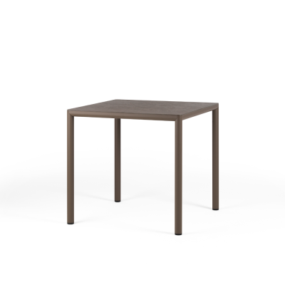 Table en aluminium/ HPL PIAVE Tabacco 80x80 cm